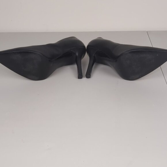 BCBGeneration Flash Leather Stiletto Pumps Pointed Toe Black High Heels Size 7 - Picture 12 of 14